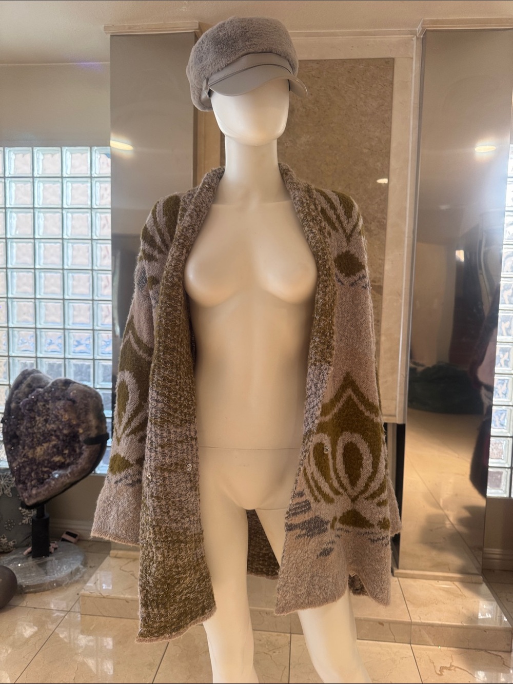 Free People Southwestern Wool Mohair Blend Oversized Cardigan Sweater - Picture 7 of 14